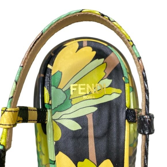 FENDI - Black Yellow Green Multi PVC Women's Sandals 451-072925 - Picture 5 of 6